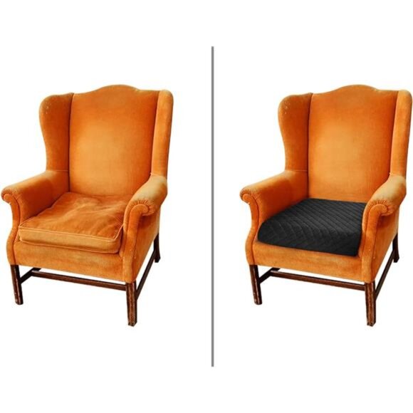 Memory Foam Chair Cushion Recliner Seat Pad Armchair Non Slip Waterproof Black - Picture 7 of 8